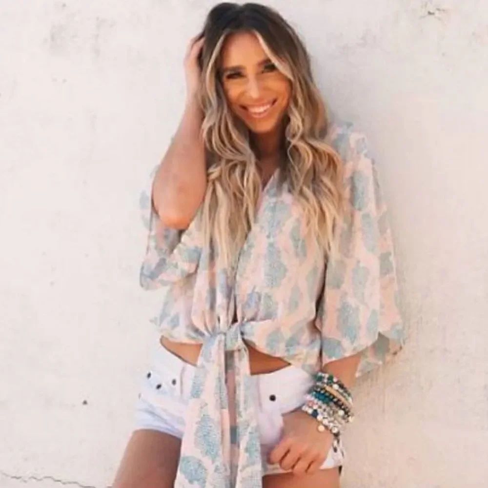 Buddy Love Muse Tie Front Top Cotton Candy